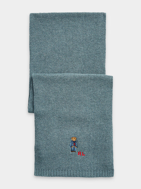 Knitted scarf with Polo Bear accent - 1