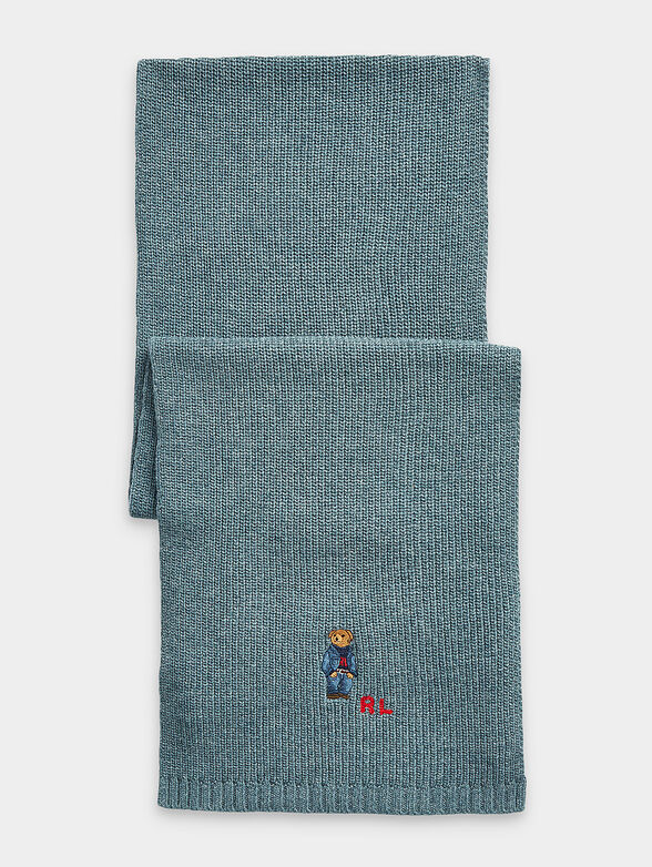 Knitted scarf with Polo Bear accent - 1