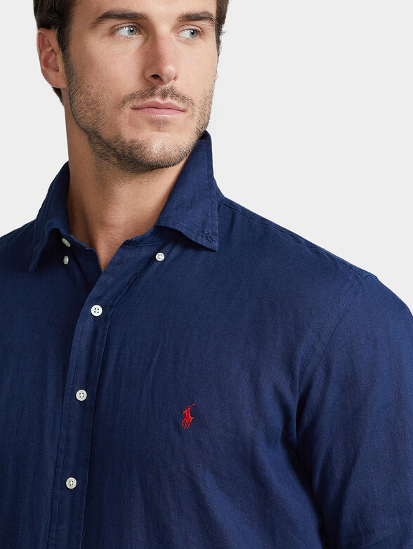 Shirt in blue color with logo accent - 4