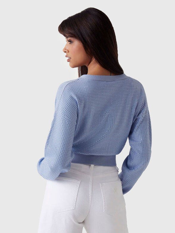 Cropped cardigan with rhinestones - 3