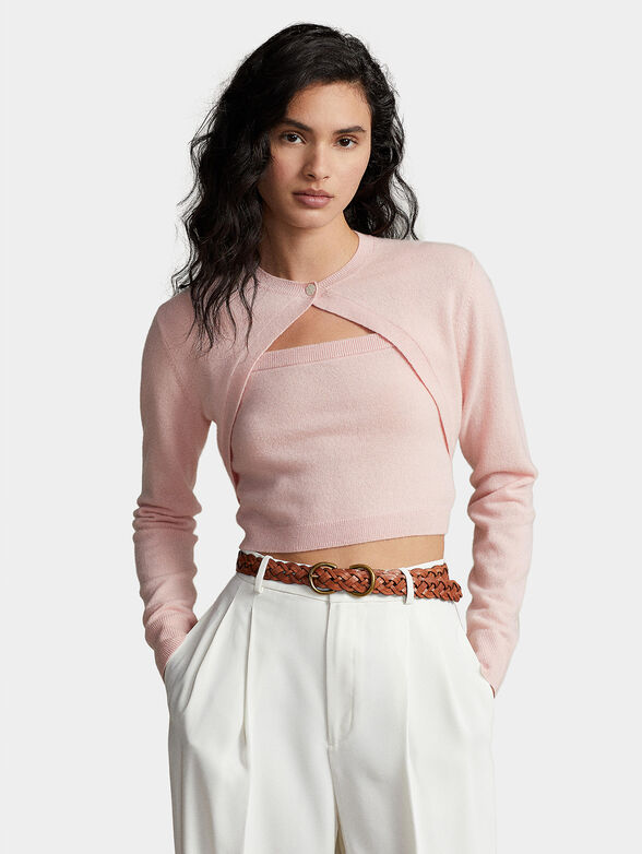 Pink cashmere cardigan - 1