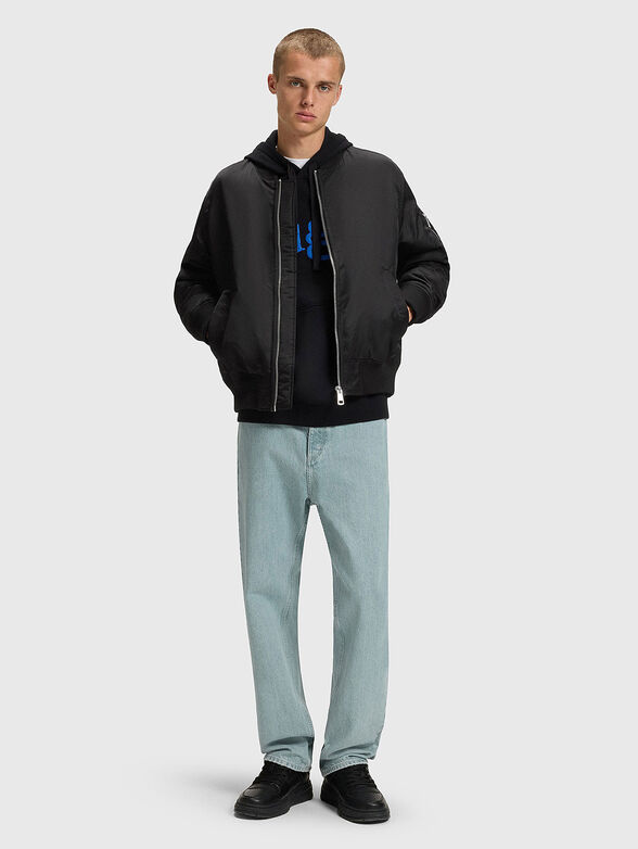 Bomber jacket with hood and pockets - 2
