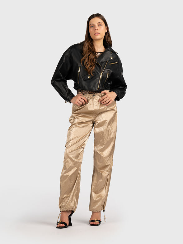 Cropped leather jacket - 2