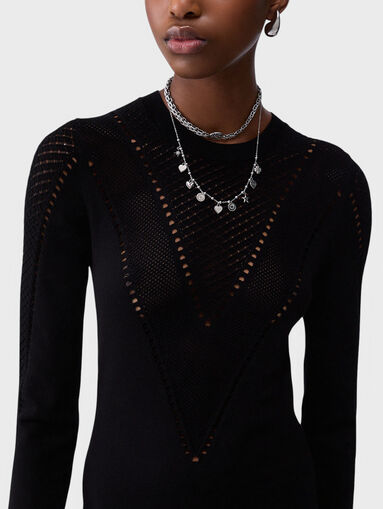 Midi dress with openwork embroidery - 4