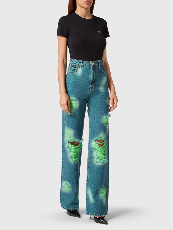 Straight leg jeans with TIE-DYE effect - 4
