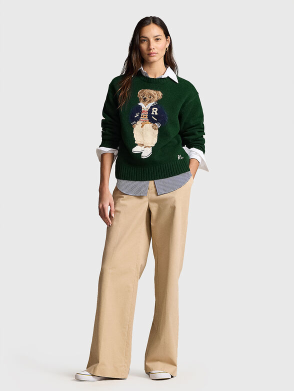 Green wool and cashmere sweater - 2