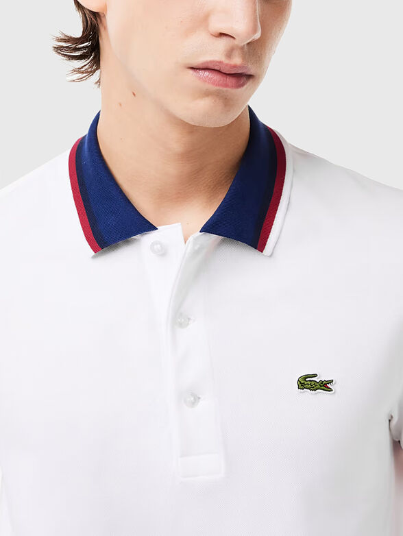 Black polo shirt with contrast collar - 4