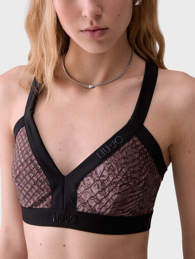 Animal-print top with logo detail - 5