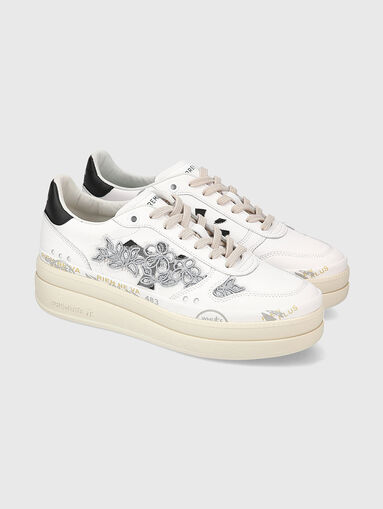 MICOL floral elements leather sneakers - 5