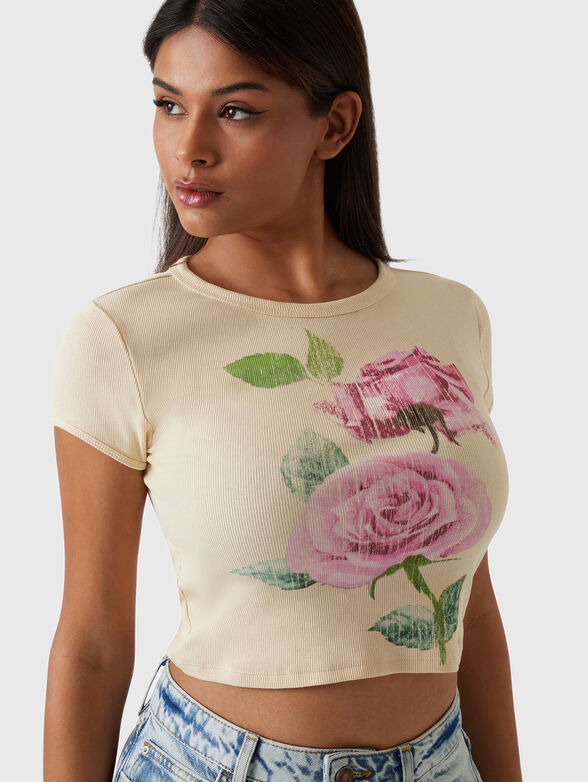 T-shirt with floral accent - 4