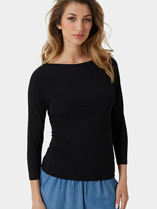 Black blouse with long sleeves