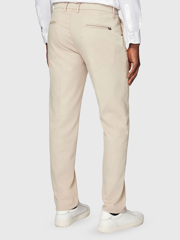 Beige cotton blend pants  - 2