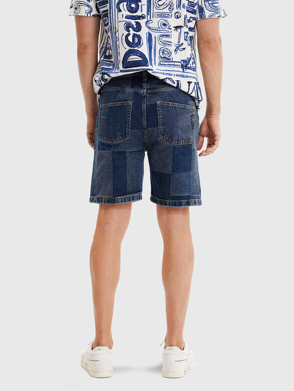 MARCE black denim shorts with patchwork elements - 2