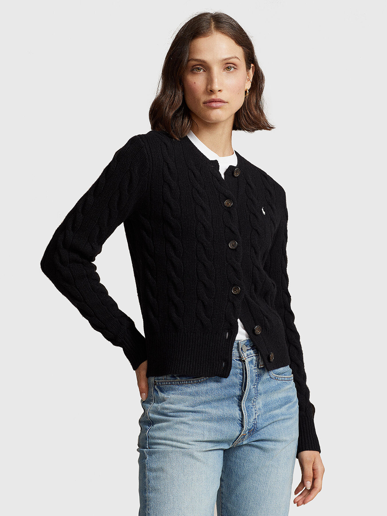 Ralph lauren black cardigan shop