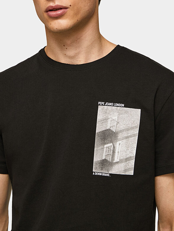 SHYE black T-shirt with prints - 3