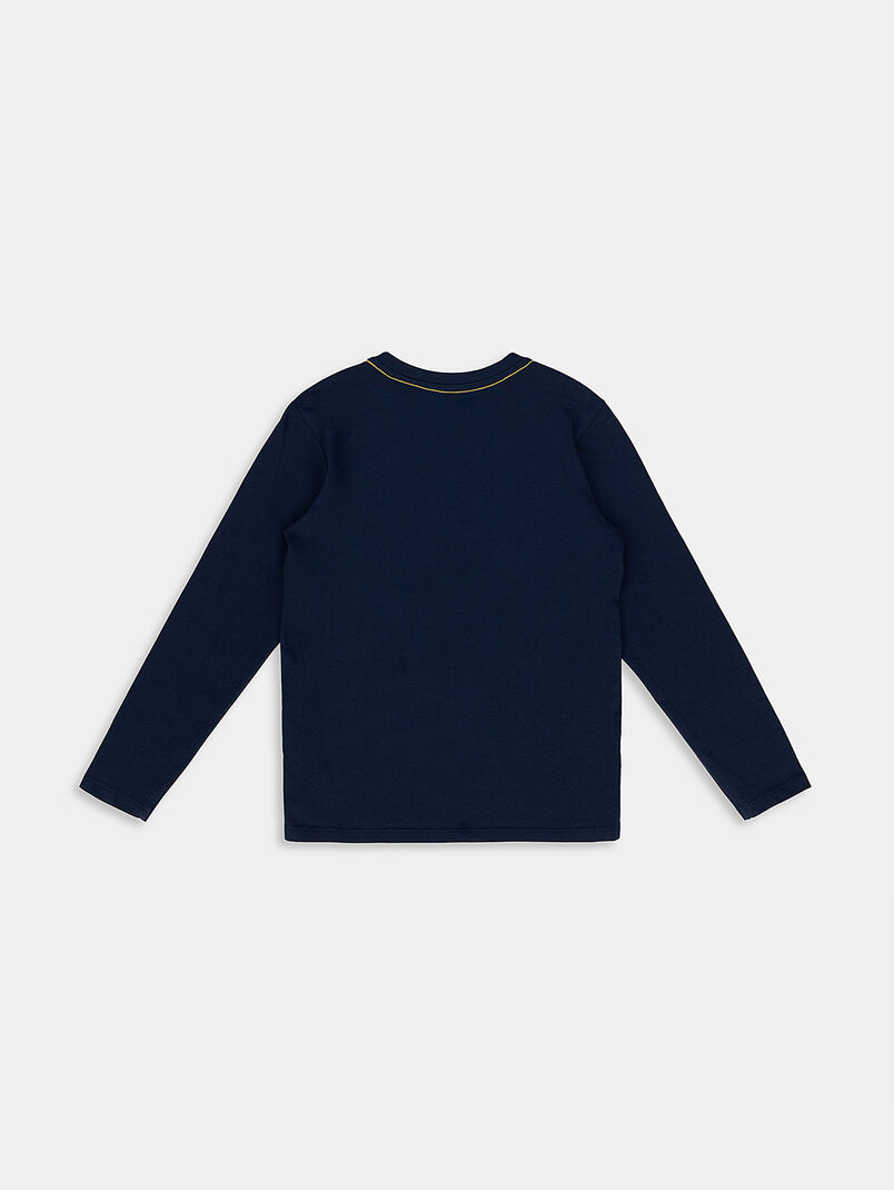 Blouse with long sleeves and triangular logo print - 3