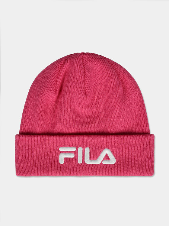 Розова унисекс шапка с лого бродерия - 1