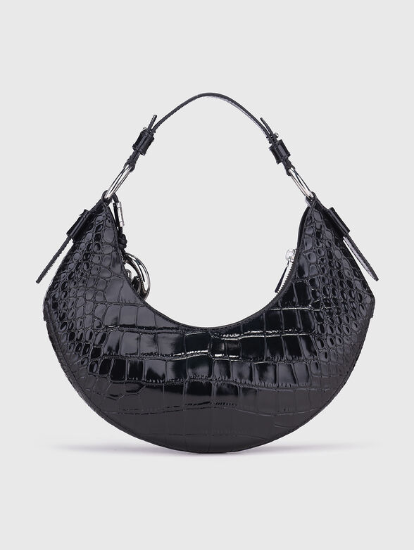 Leather shoulder bag with croco effect - 2
