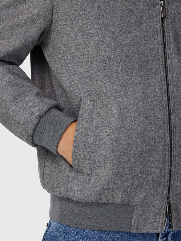 Wool blend bomber jacket with zip - 4