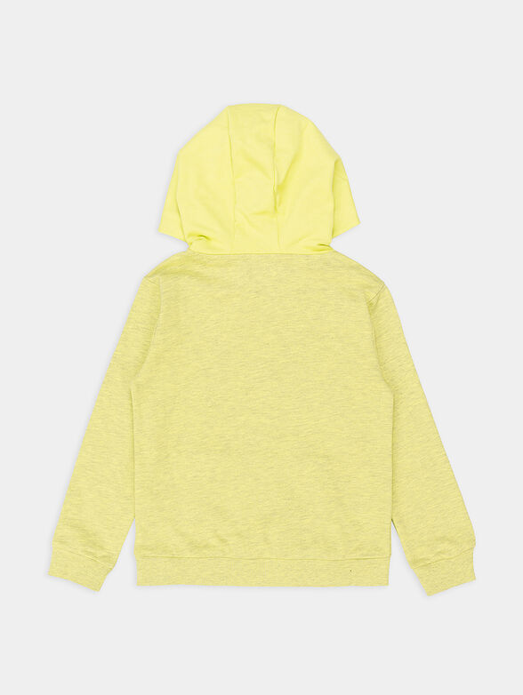 Yellow sweatshirt with hood and logo - 2