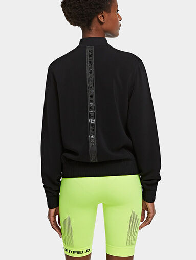 Black bomber jacket with logo stripe - 4
