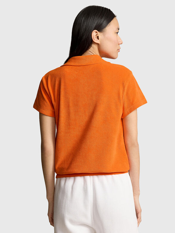 Orange plush polo shirt - 3