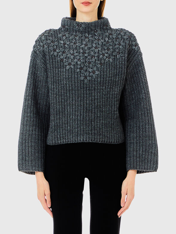 Sweater with floral embroidery  - 1