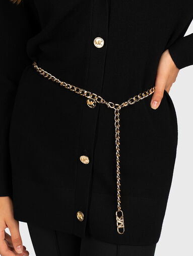 Black cardigan with accent buttons - 4