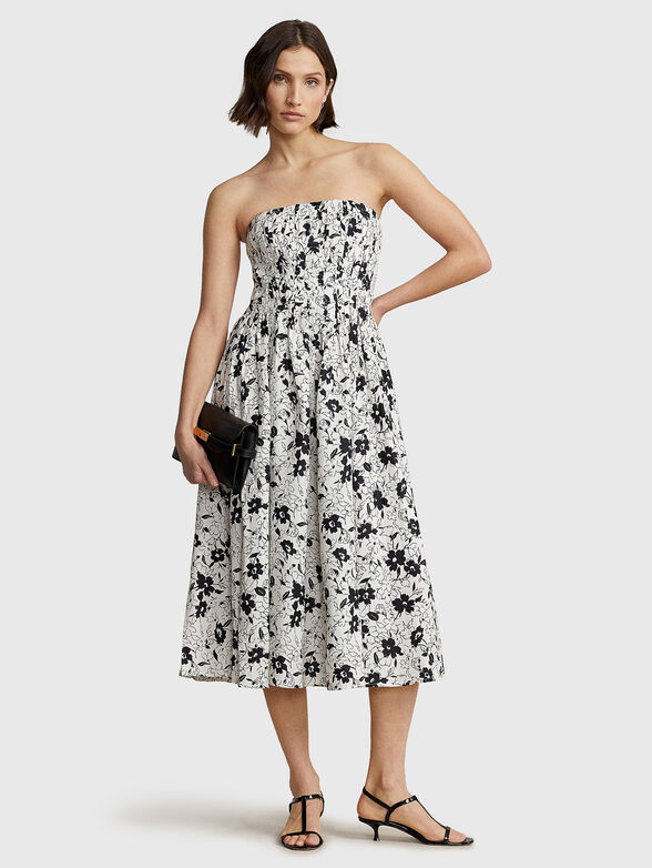 LENDY linen dress with contrasting floral print - 1