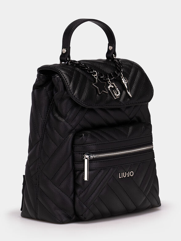 Quilted backpack with logo pendants - 3