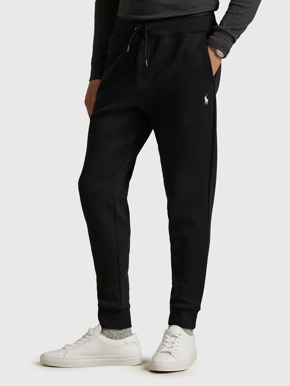 Sports pants with contrasting logo  - 1