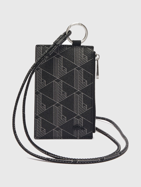 Black card holder with monogram logo - 1