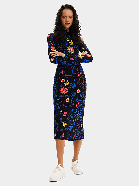 LILA turtleneck dress with floral print - 1