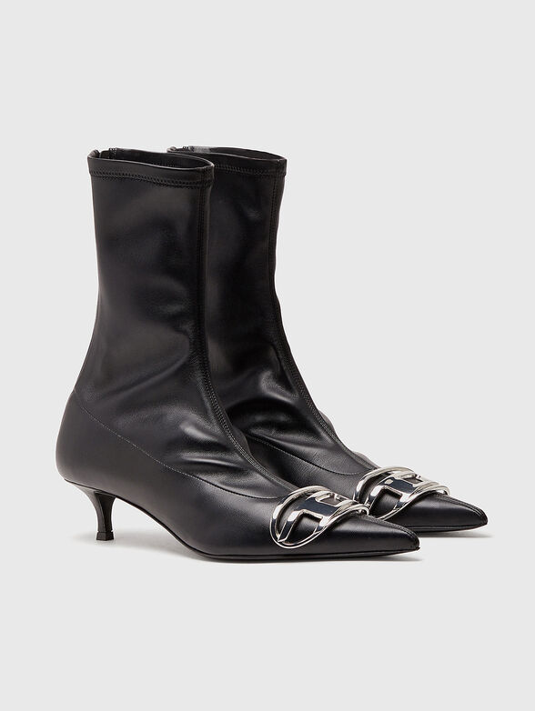 D-VENUS leather heeled boots with accent logo - 2