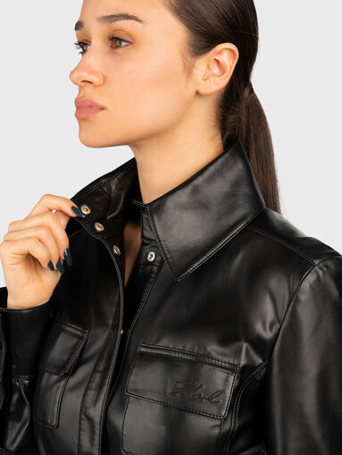Black eco leather shirt - 5