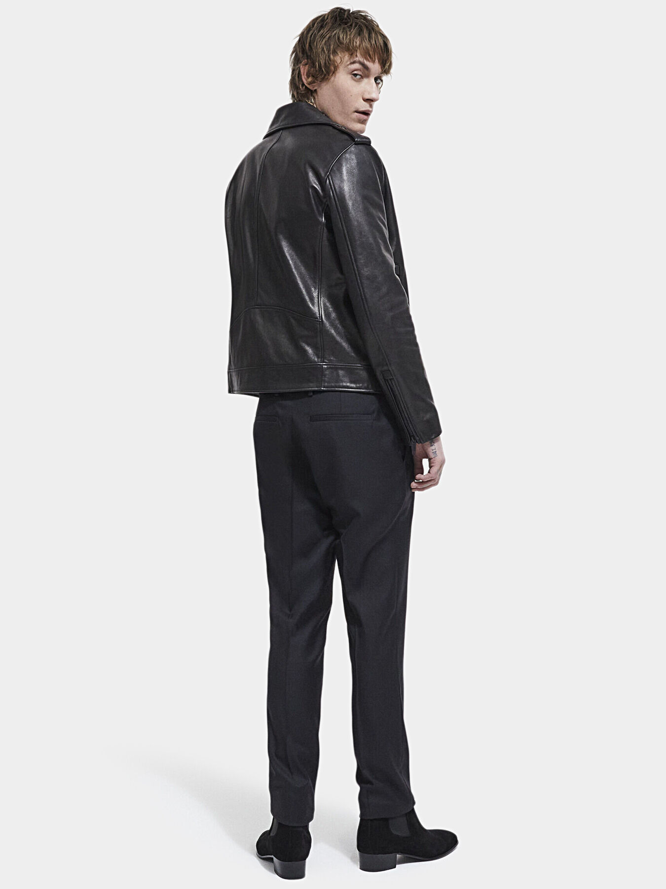 ライダースジャケット the cooples Men's Black leather biker jacket | The Kooples