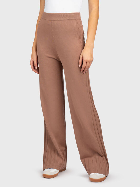 Knitted viscose blend trousers - 1