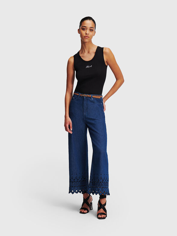 Jeans with perforations and embroidered details - 4