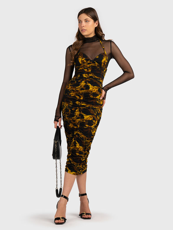 Midi dress with sheer accent  - 6