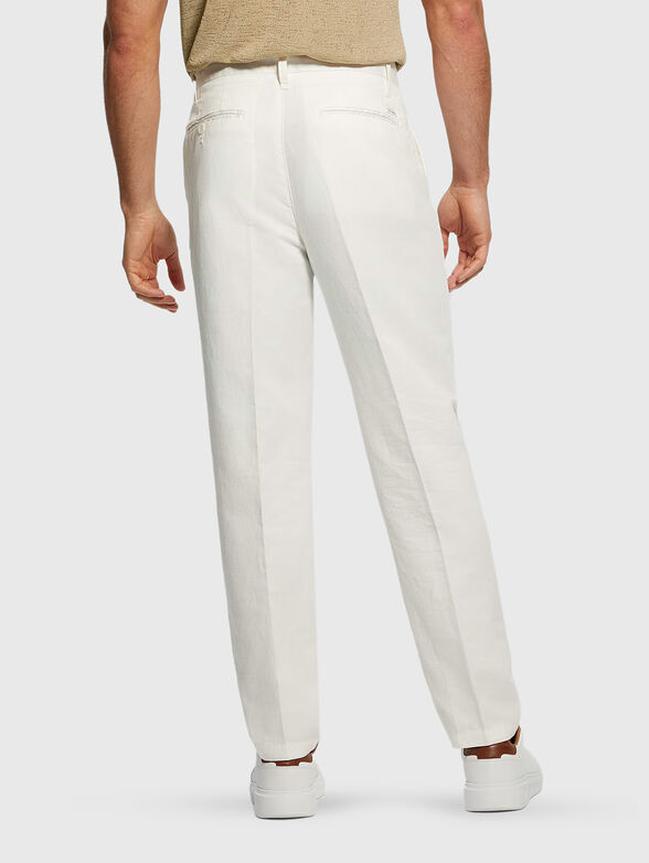 Blue linen blend chino trousers - 2
