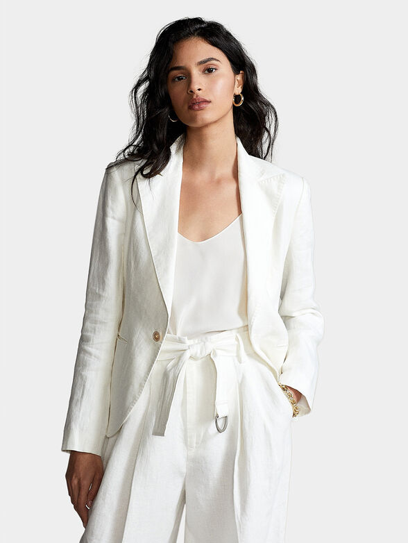 White linen blazer - 1