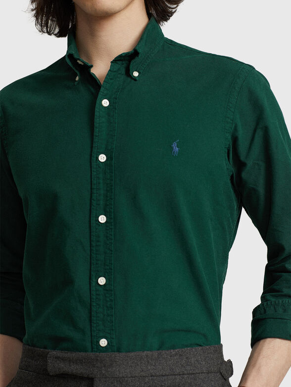 Logo-embroidered shirt in cotton - 4