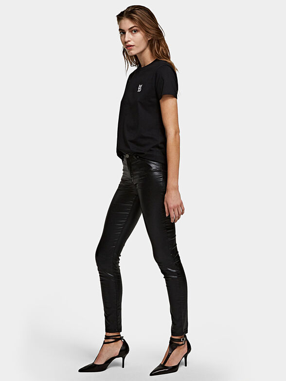 Skinny metallic denim pants - 4