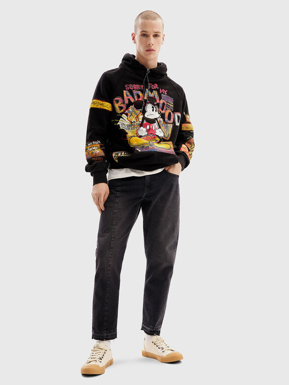 Sweatshirt with accent print and embroidery - 2