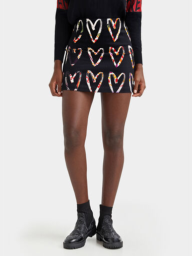 Mini-skirt cotton hearts print - 3