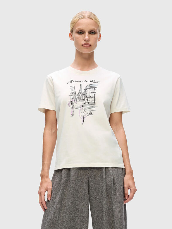 Black organic cotton T-shirt with print - 1