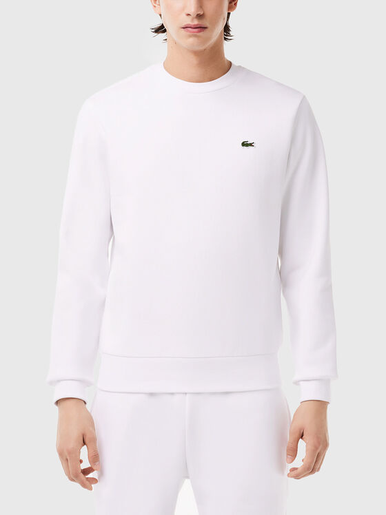 Cotton sweatshirt with logo in green - 1