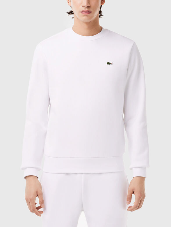 Cotton sweatshirt with logo in green - 1