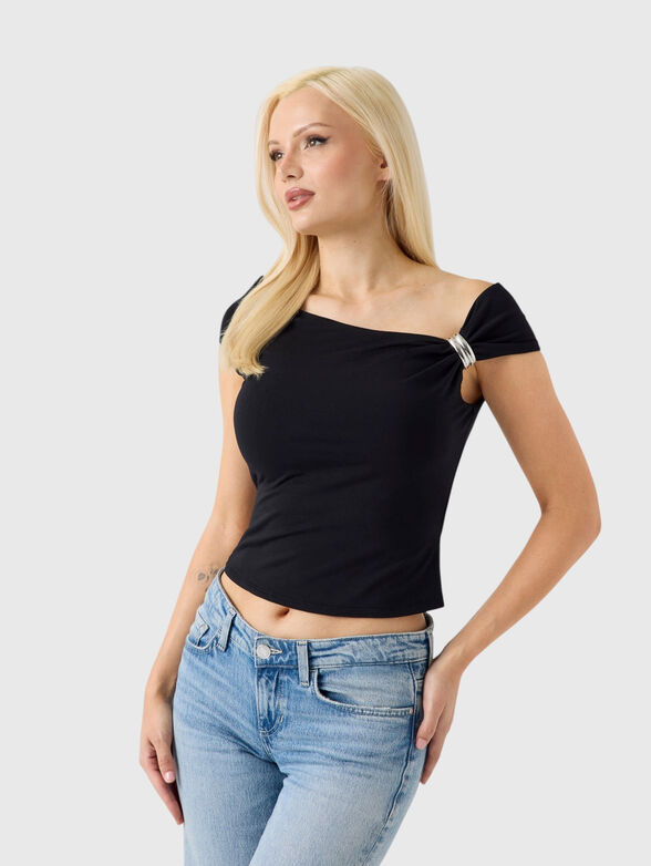 Off shoulder jewel top - 1