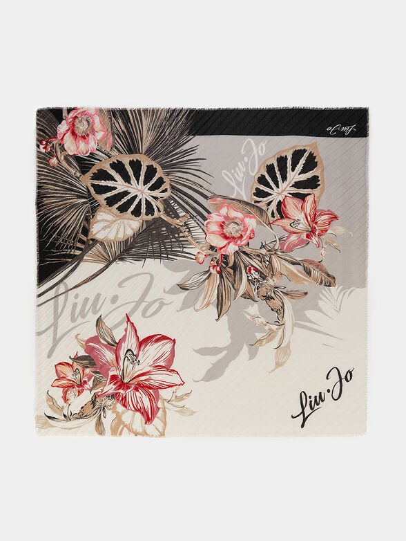 Scarf with floral motifs - 1